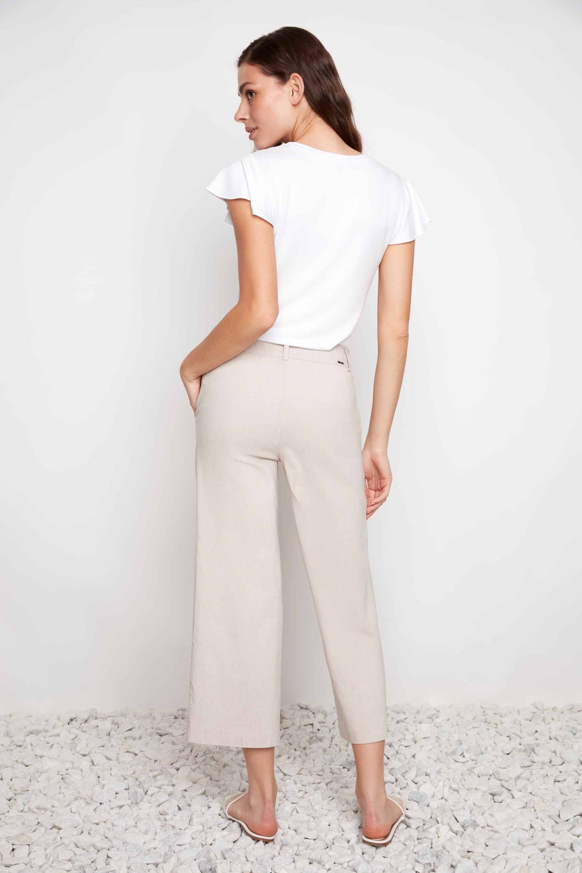Pantalon jambe large linen par Up!