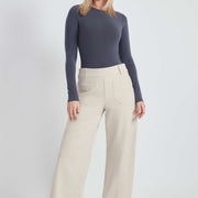 Pantalon jambe large crème par Up!