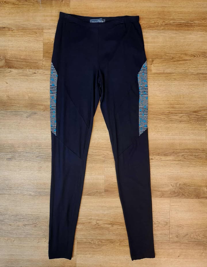 Legging noir-turquoise medium par Myco Anna