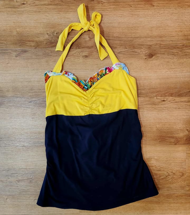 camisole noir frisons jaune XL par Myco Anna