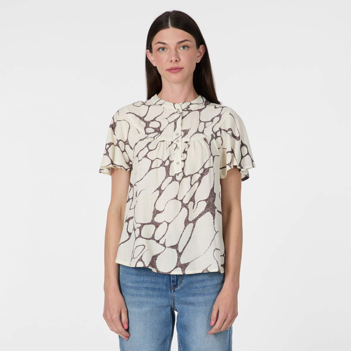 Blouse Aurelin print ivoire de Ragwear