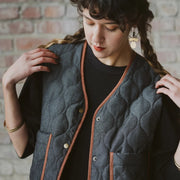 Veste Cyprès Denim Noir Matelassé de Kazak