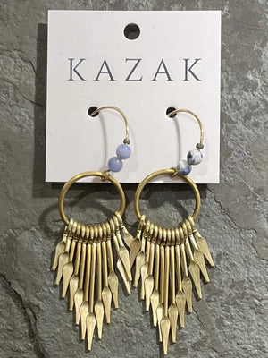 Boucles d'oreille Arrow cyanite de Kazak