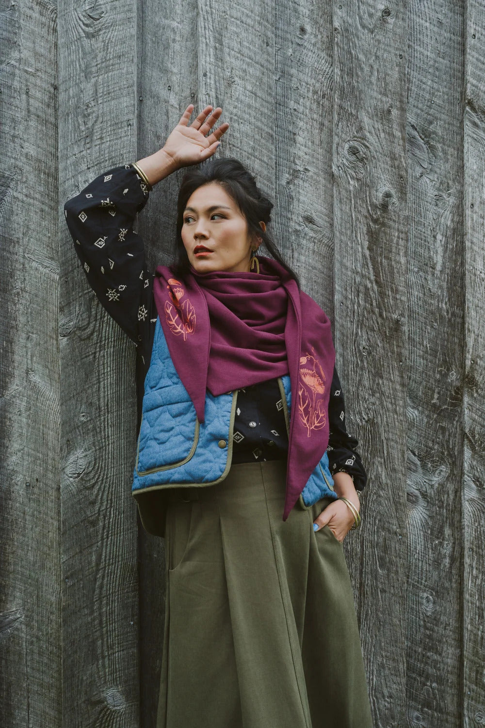 Veste Cyprès Denim Bleu Matelassé de Kazak