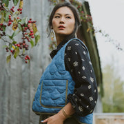 Veste Cyprès Denim Bleu Matelassé de Kazak