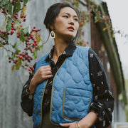 Veste Cyprès Denim Bleu Matelassé de Kazak