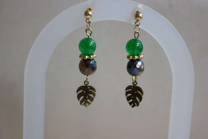 Boucles d'oreilles jade vert BOBR-3 de Créations Myle