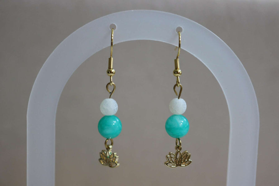 Boucles d'oreilles quartzite turquoise  BOBR-5 de Créations Myle