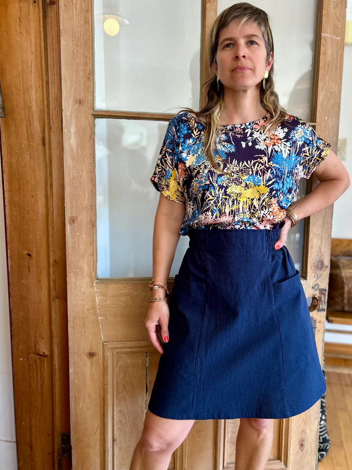 Jupe Vincenze indigo de Kazak