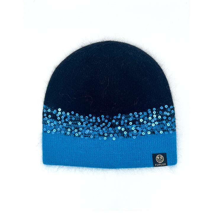 Tuque paillettes mixt turquoise par Furlux