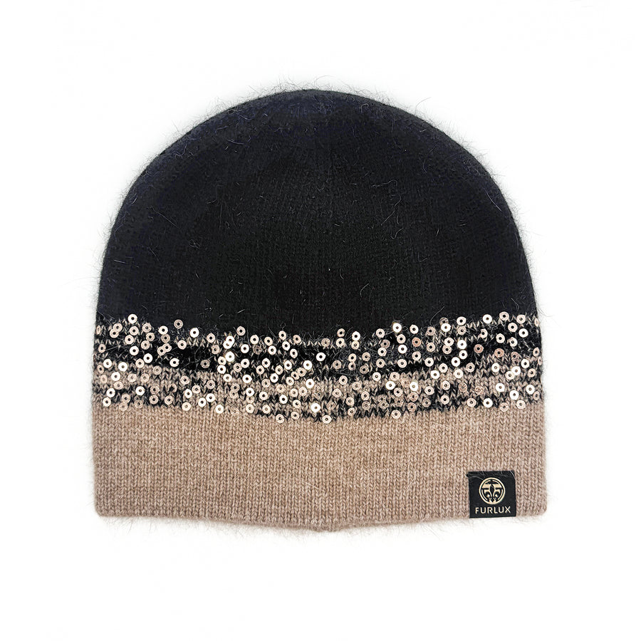 Tuque paillettes mixt brun par Furllux