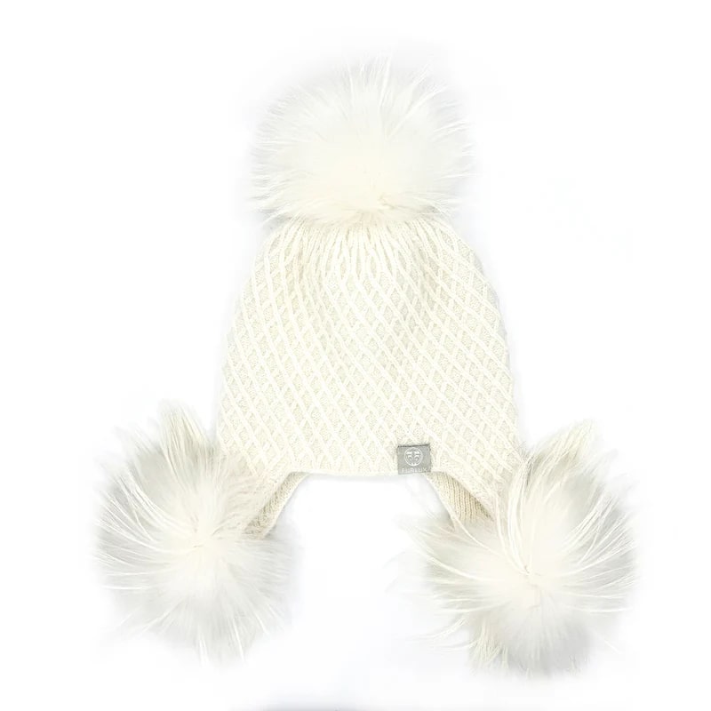 Tuque 3 pompons blanc par Furlux