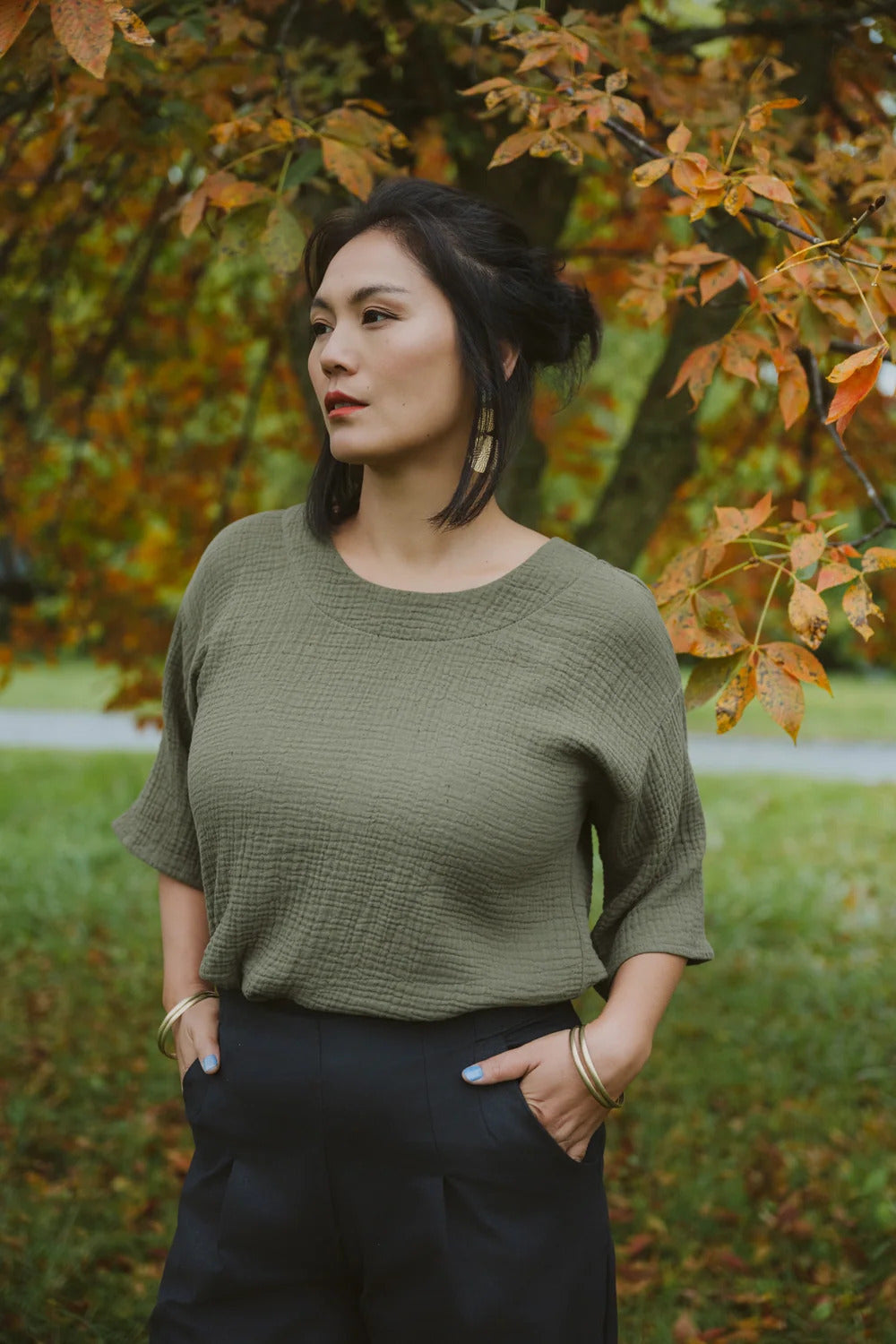 Blouse Cedrus olive de Kazak
