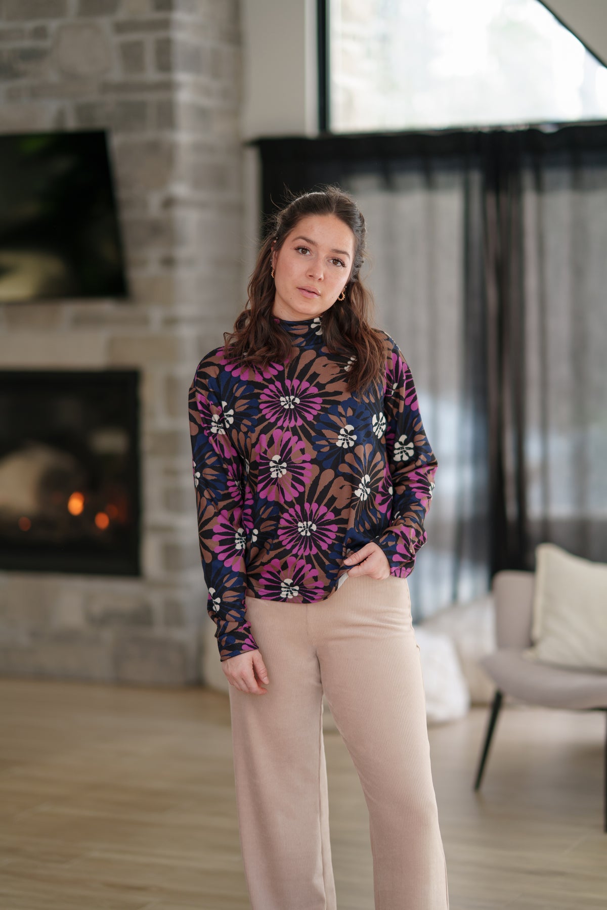 Chandail Batiscan floral de Rien ne se perd tout se crée