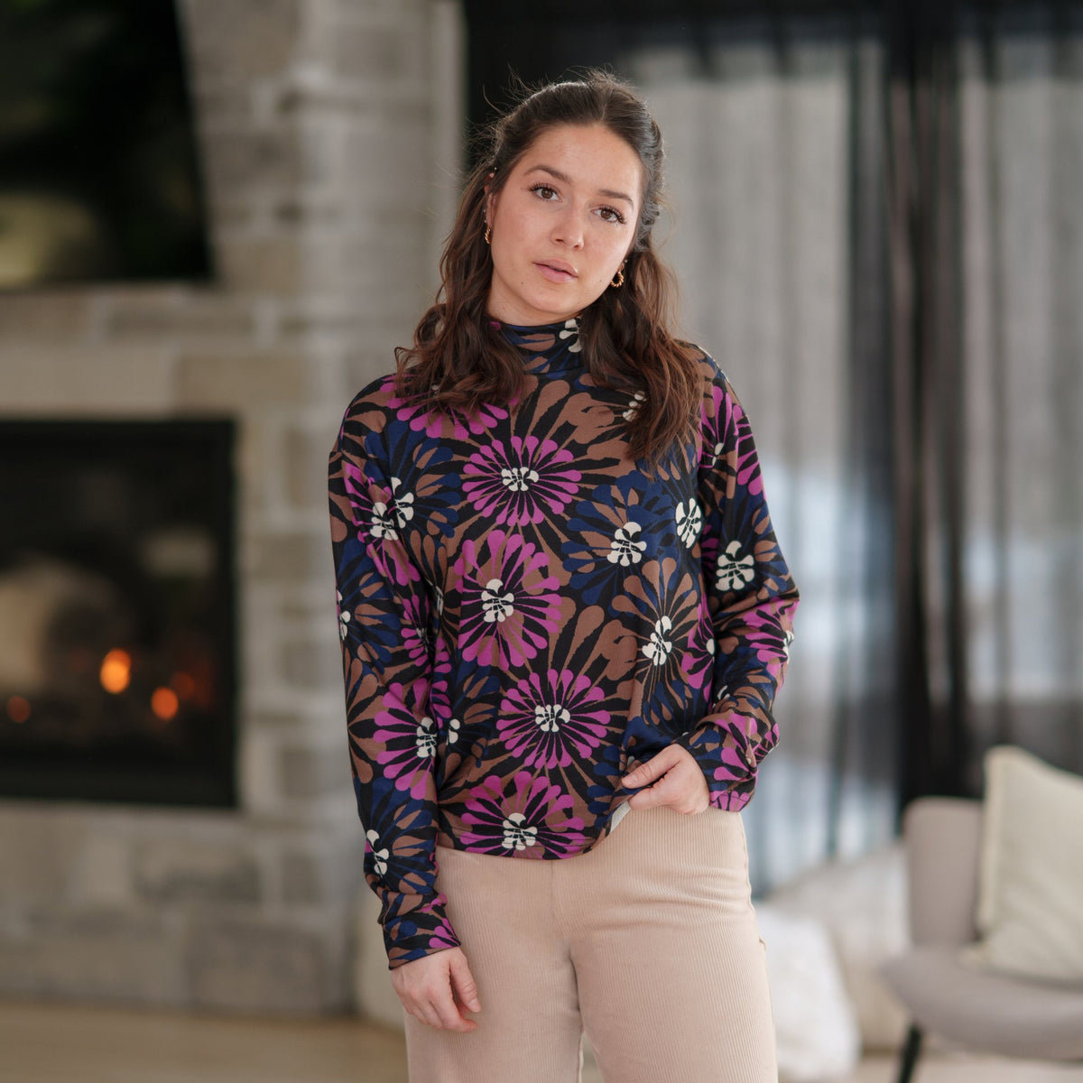 Chandail Batiscan floral de Rien ne se perd tout se crée