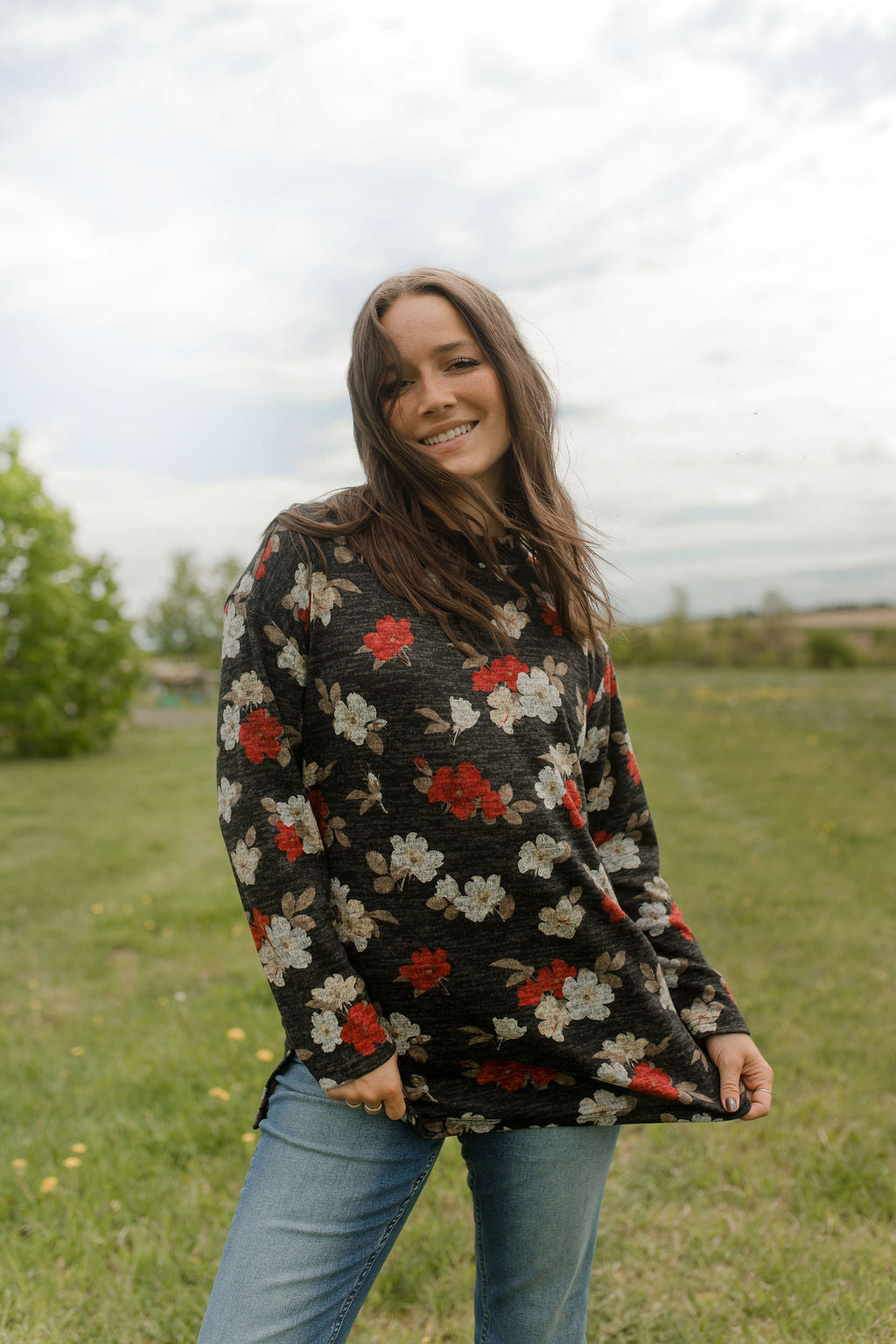 Chandail tunique Léran floral de Rien ne se perd tout se crée