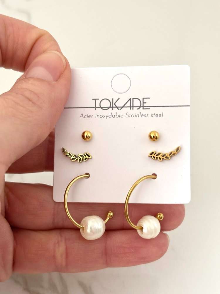 Trio de Boucles d'oreilles Dania de Tokade