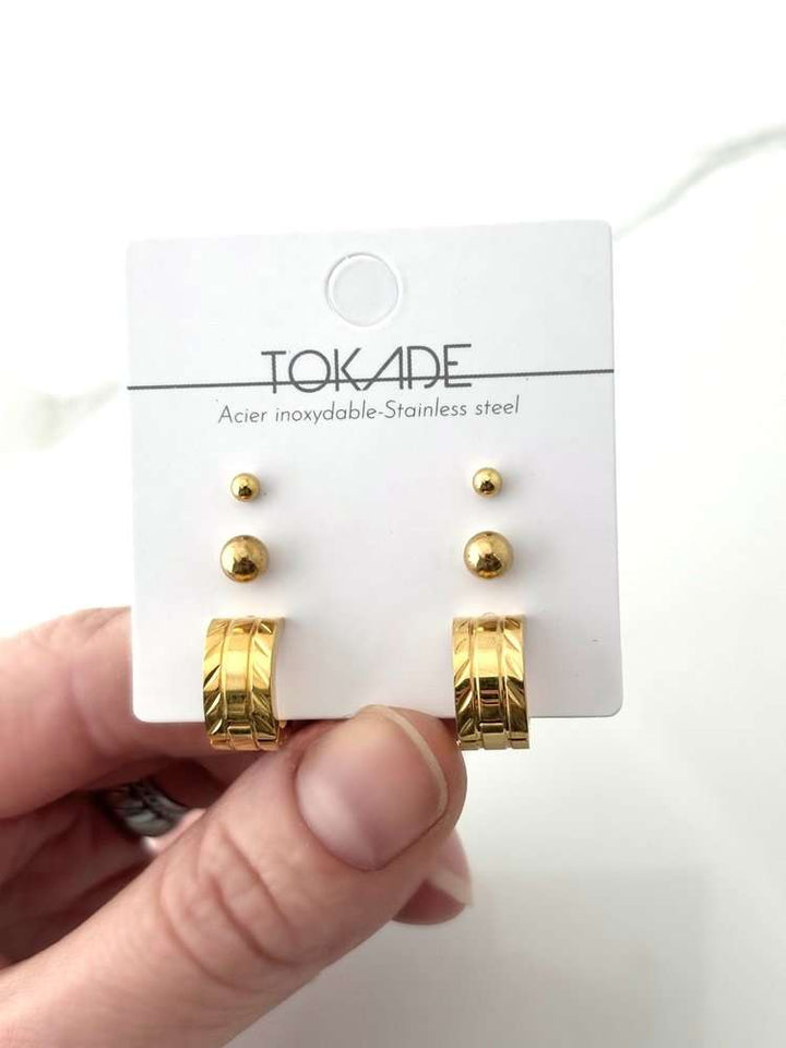 Trio de Boucles d'oreilles Danyel de Tokade