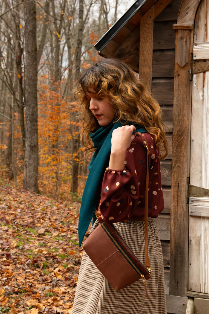 Foulard triangle bambou teal de Kazak