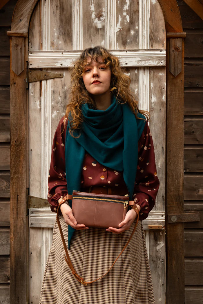 Foulard triangle bambou teal de Kazak