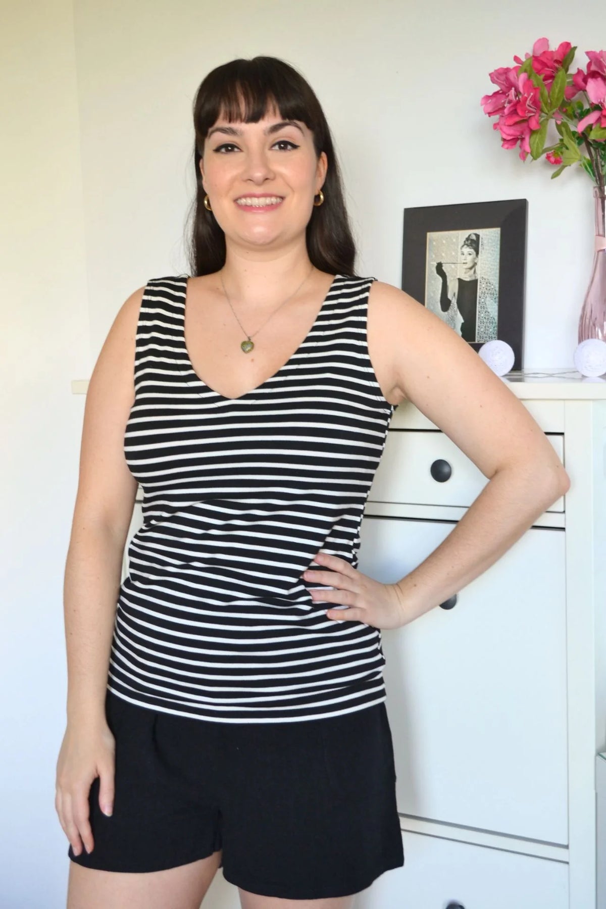 Camisole ocean breeze marine et blanc par Cherry Bobin