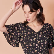 Robe Sissi fleurs et pico par Cherry Bobin
