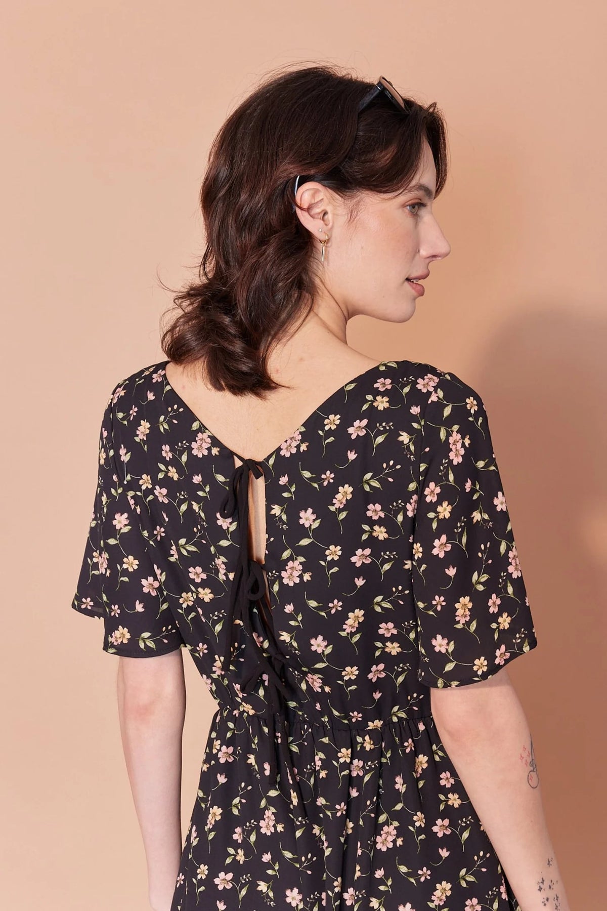 Robe Sissi fleurs et pico par Cherry Bobin