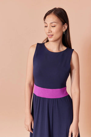 Robe Blanche marine et rose par Cherry Bobin