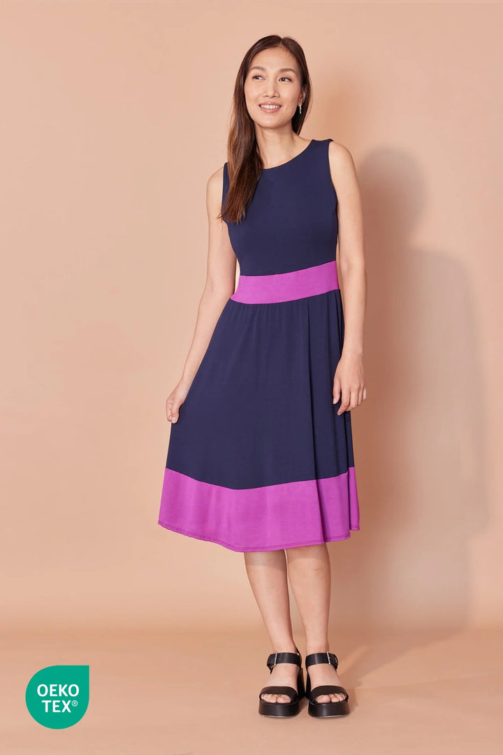 Robe Blanche marine et rose par Cherry Bobin