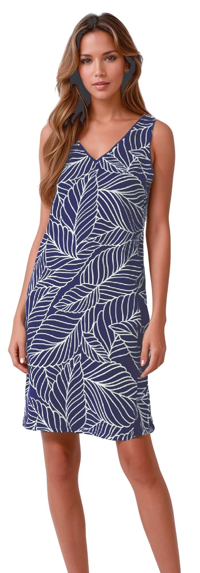 Robe Emely marine sans manches par Miss Versa