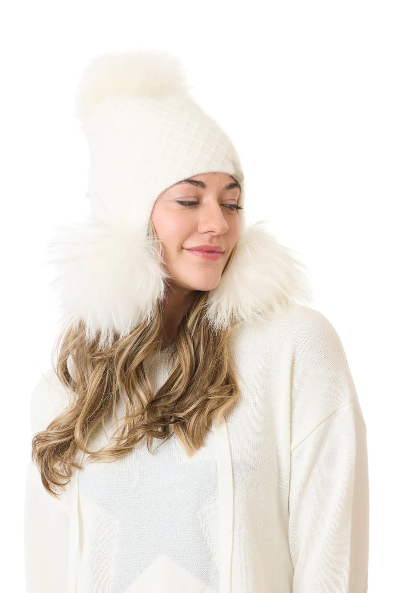 Tuque 3 pompons blanc par Furlux