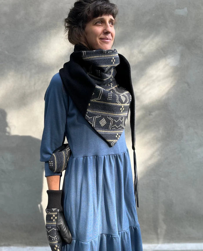 Châle Indiana franges Ardoise de Kazak