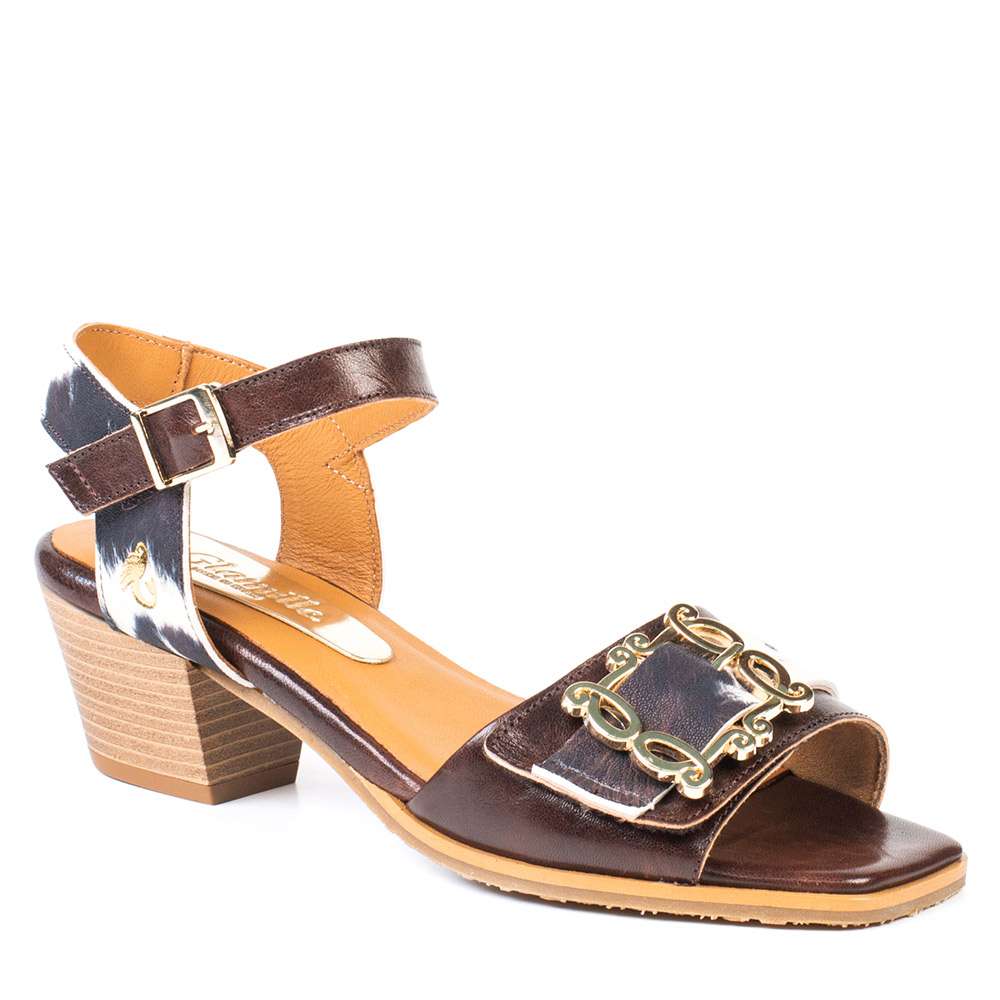 Sandale Heidi brun multi cow par Glamille