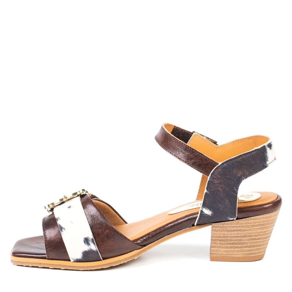 Sandale Heidi brun multi cow par Glamille