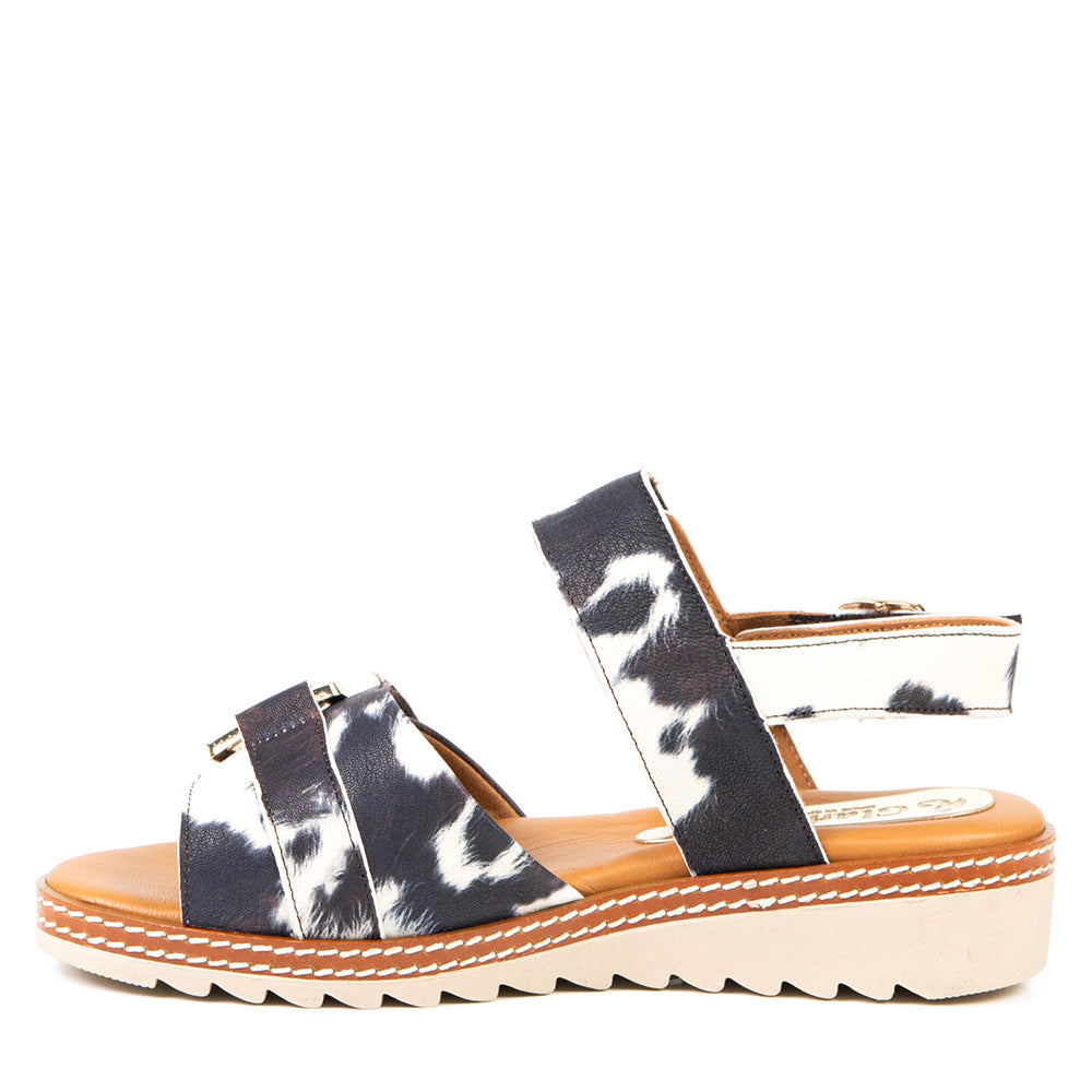 Sandale Léonie cow brun multi par Glamille