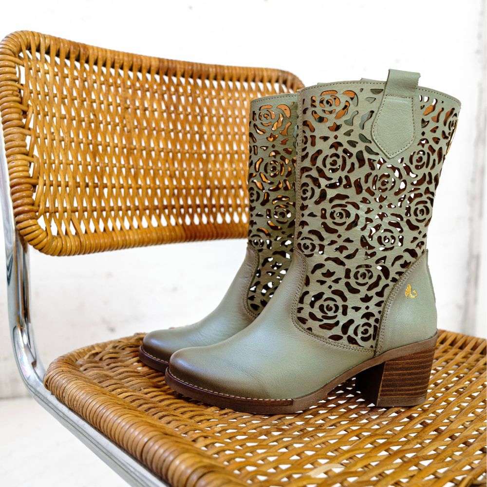 Botte Shania vert edera par Glamille