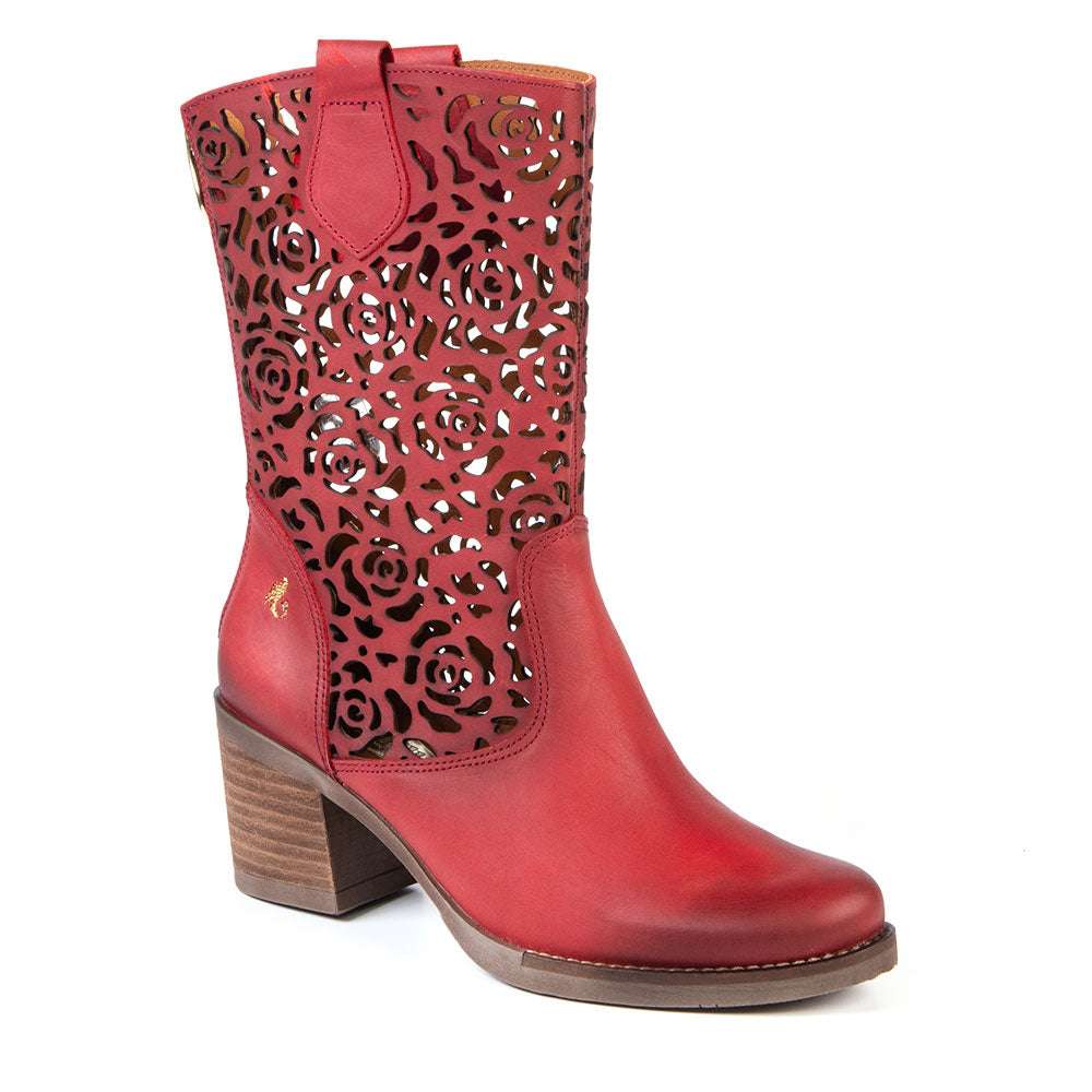 Botte Shania rouge par Glamille