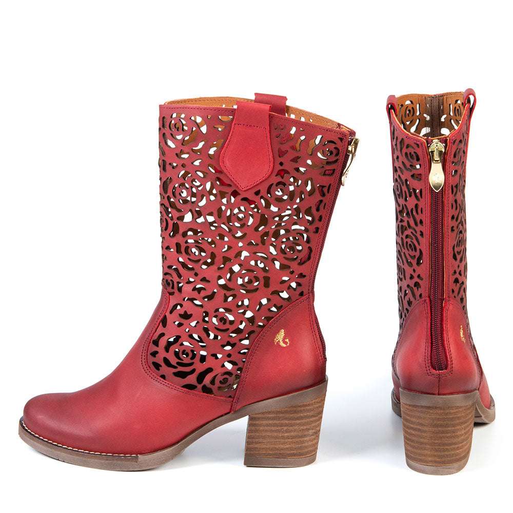 Botte Shania rouge par Glamille