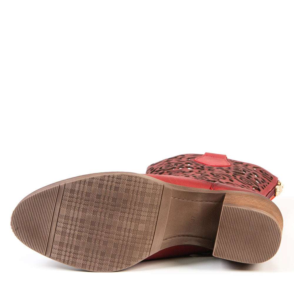Botte Shania rouge par Glamille