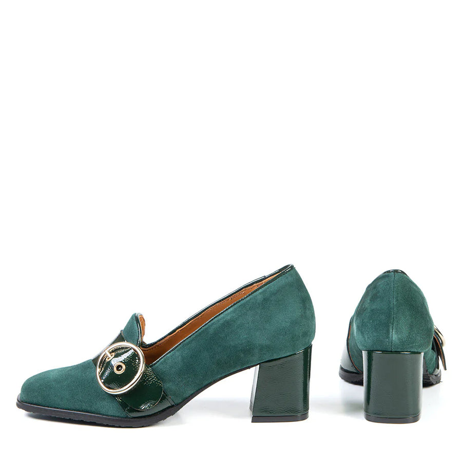 Soulier Beth suède vert forêt par Glamille