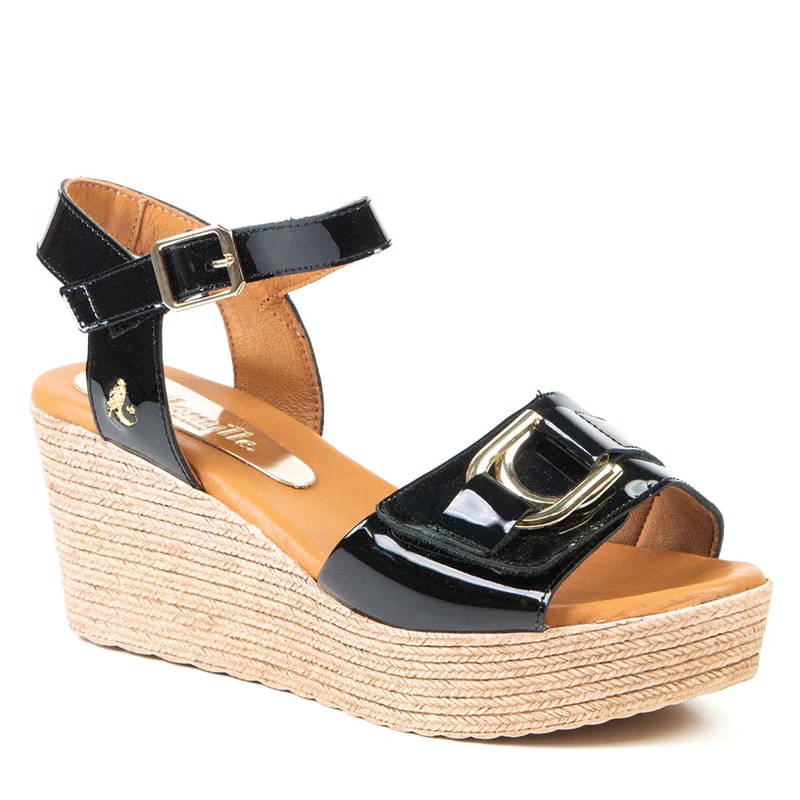 Sandale Daphnée noir verni par Glamille