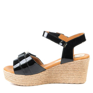 Sandale Daphnée noir verni par Glamille