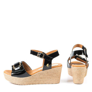 Sandale Daphnée noir verni par Glamille