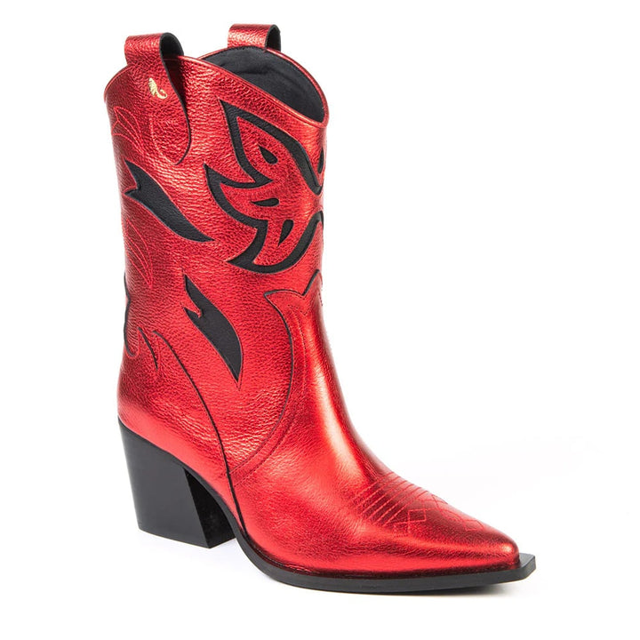 Botte dakota western rouge par Glamille