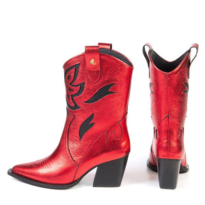 Botte dakota western rouge par Glamille