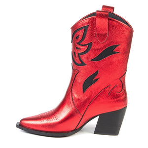 Botte dakota western rouge par Glamille