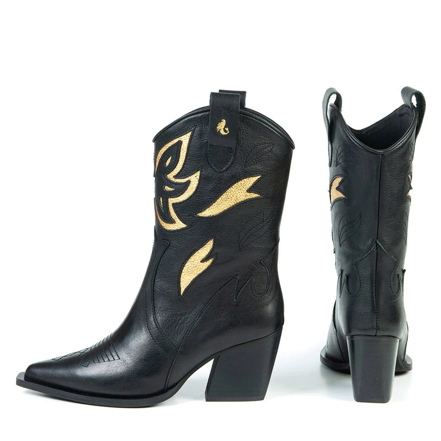 Botte dakota western noire par Glamille