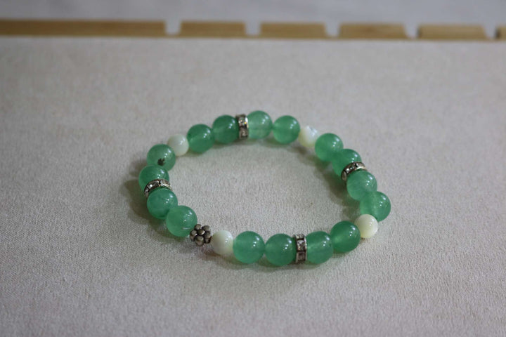 Bracelet Aventurine, nacre, pierre du rhin BR-5 de Créations Myle