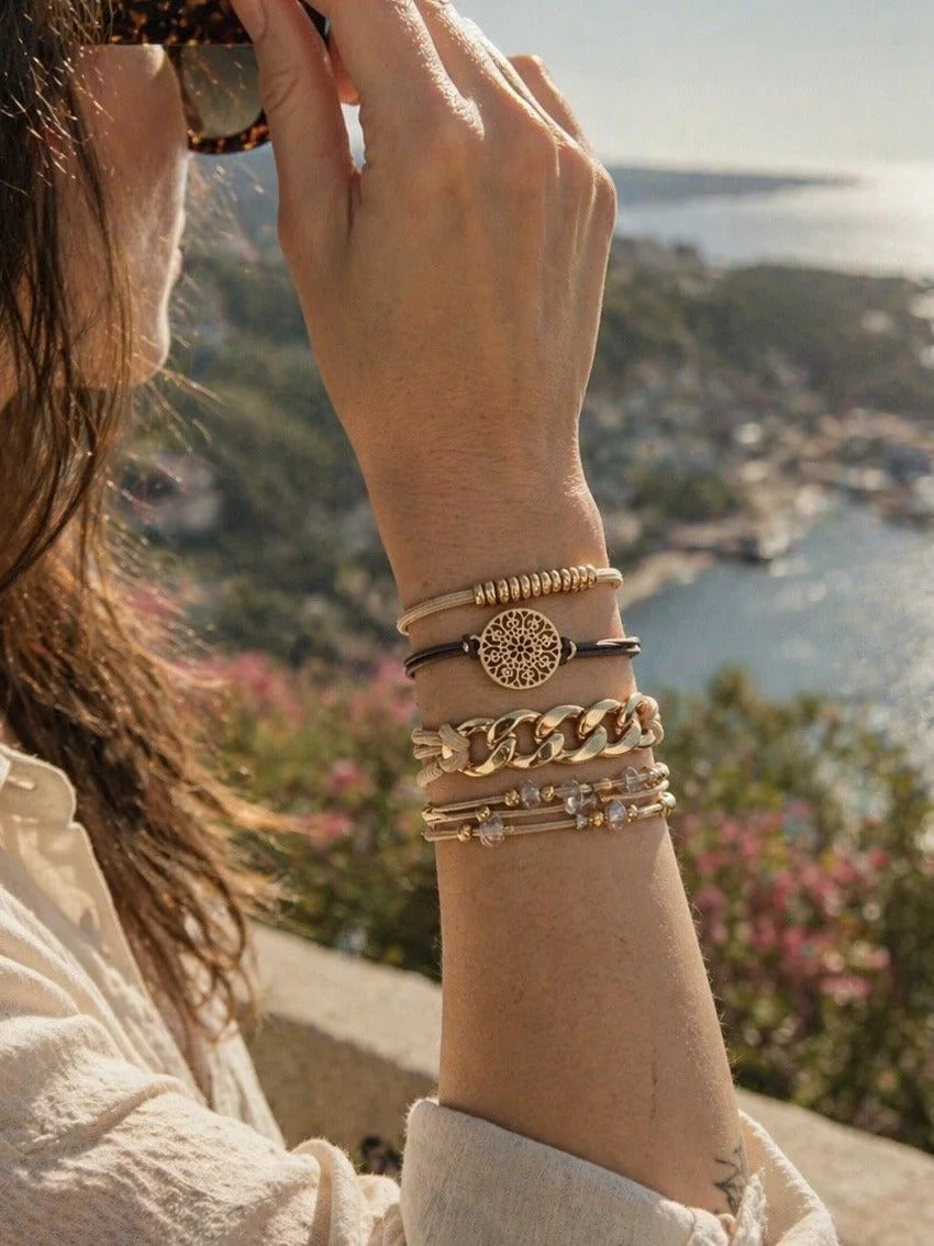 Lot de 4 Bracelet élastiques à cheveux beiges et gris de Tokade