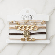 Lot de 4 Bracelet élastiques à cheveux beiges et gris de Tokade
